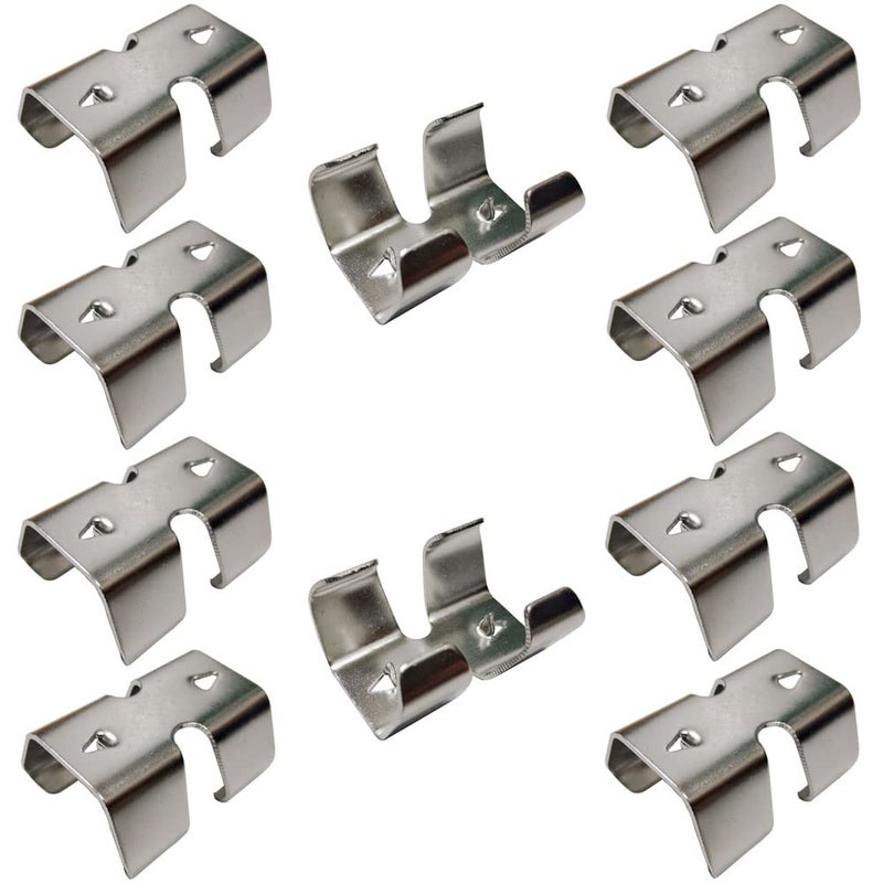NNNJunhua 304 Stainless Steel Heavy Duty Rope Clamps Double Rope Clamps 2 Lines of Rope Metal Clips Fits 14/45 Inch(8mm) to 1/2 Inch(12.5mm) Twisted or Braided Ropes 10 Pieces - Image 1